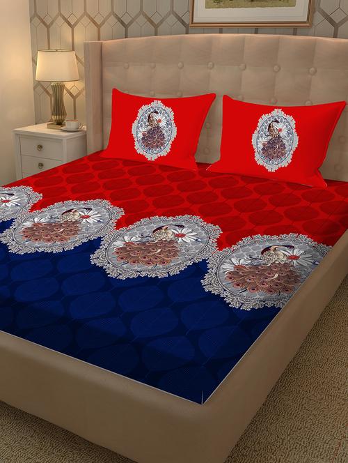 cotton double bedsheet super king size with 2 pillow covers - 17340578 - Very Small Image - 1