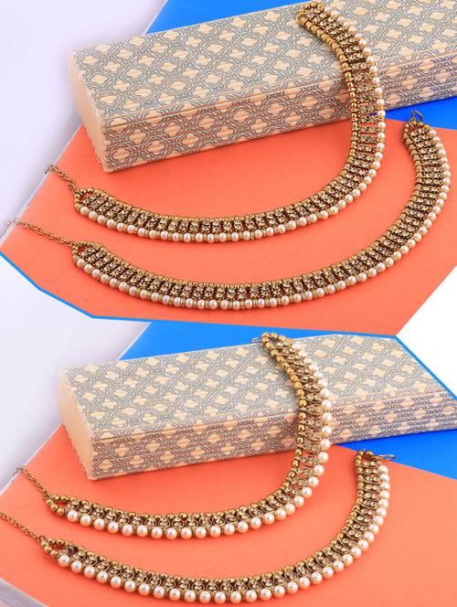 gold tone gold plated payal - 17340730 - Very Small Image - 1