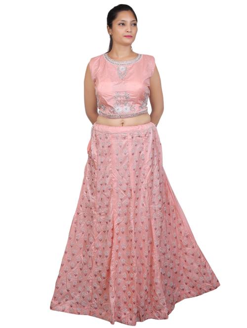 embroidered flared lehenga - 17341214 - Very Small Image - 1