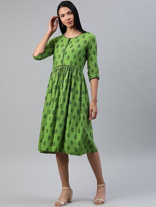 printed empire line dress  - 17341246 - Very Small Image - 1