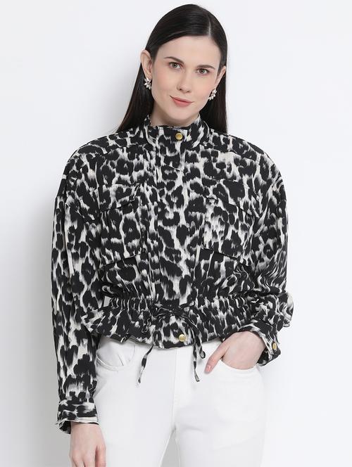 animal print peplum jacket  - 17341442 - Very Small Image - 1