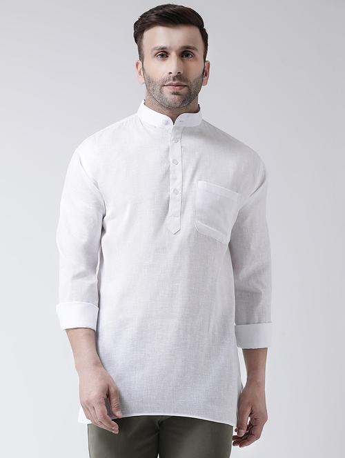 white solid short kurta - 17341539 - Very Small Image - 1