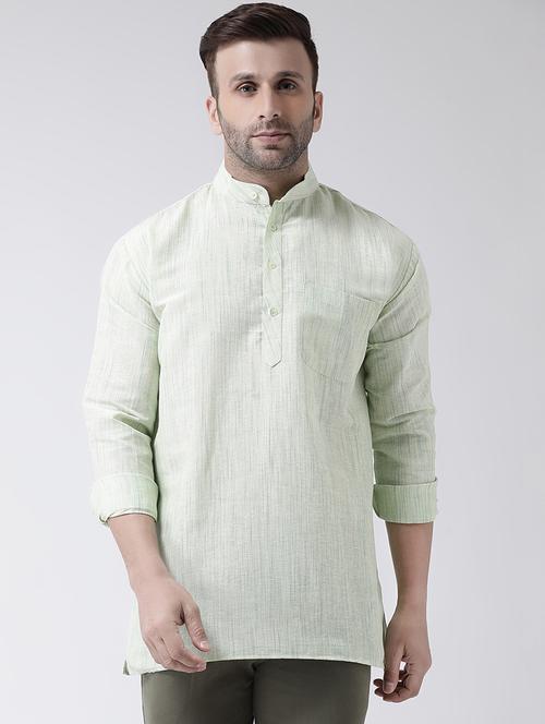 green self design short kurta - 17341541 - Very Small Image - 1