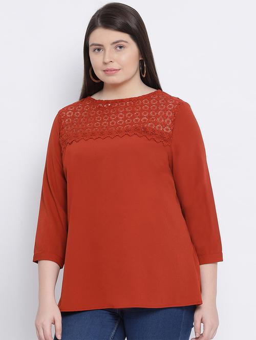 lace panel solid top  - 17341797 - Very Small Image - 1