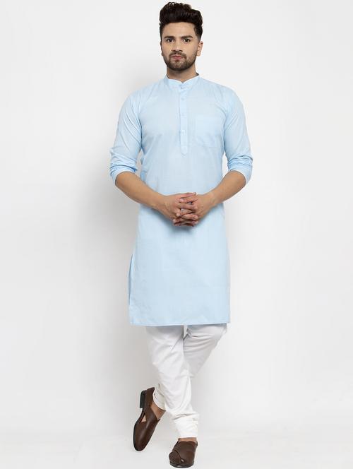 light blue solid pyjama set - 17341825 - Very Small Image - 1