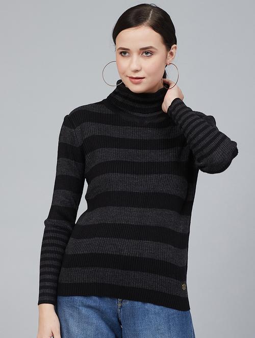 turtle neck striped pullover - 17342066 - Very Small Image - 1