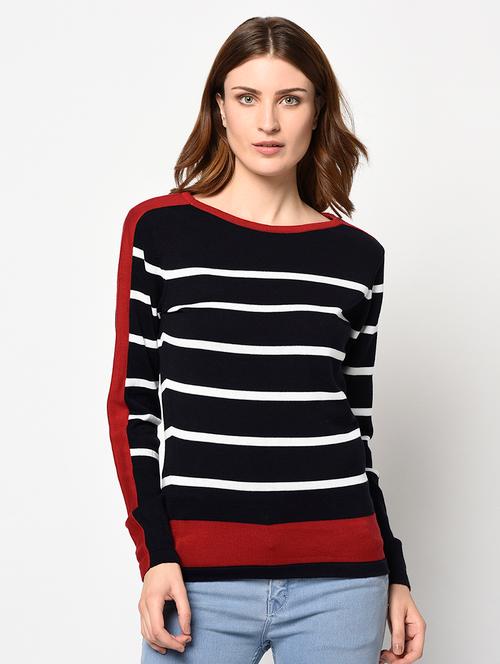 round neck striped top  - 17342841 - Very Small Image - 1