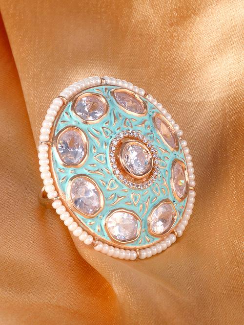 green brass finger  ring - 17342902 - Very Small Image - 1