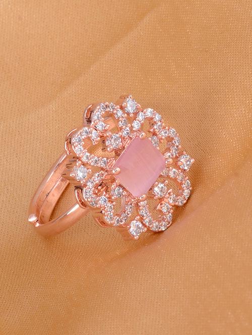 pink brass finger  ring - 17342906 - Very Small Image - 1