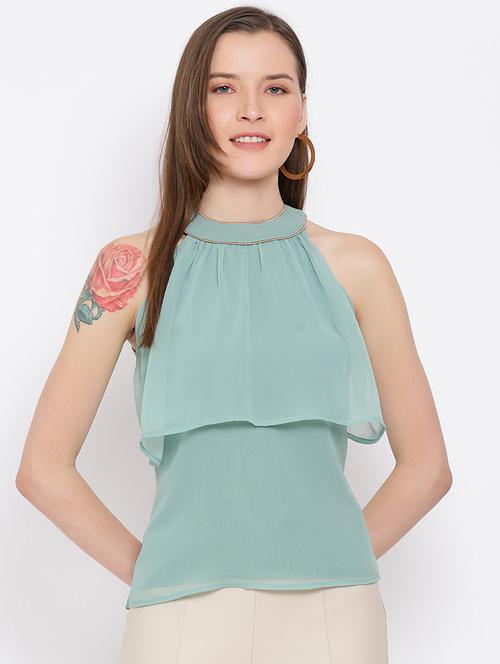 halter neck solid top  - 17344679 - Very Small Image - 1
