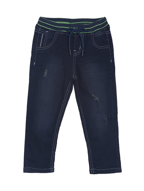 dark blue cotton distressed jean - 17349624 - Very Small Image - 1