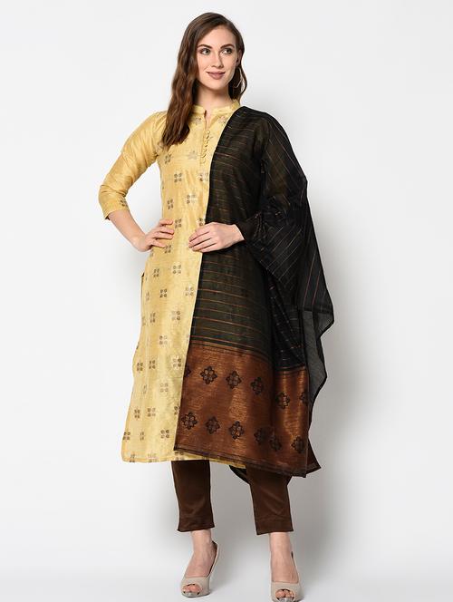 floral straight pant unstitched suit - 17349734 - Very Small Image - 1