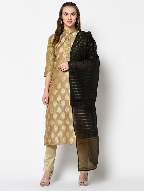 self design straight pant unstitched suit - 17349741 - Very Small Image - 1