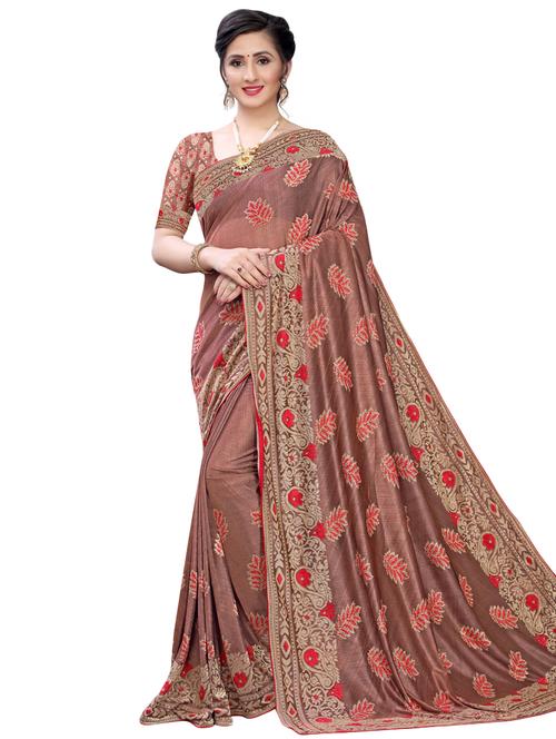 embroidered woven saree - 17350012 - Very Small Image - 1