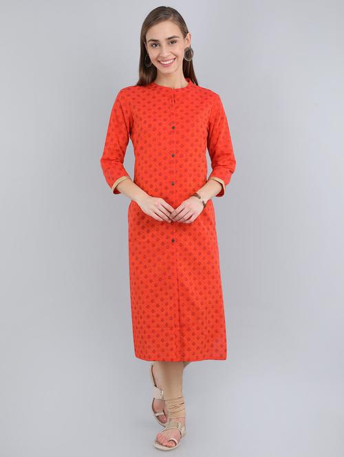 printed straight kurta - 17350289 - Very Small Image - 1