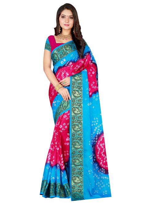 printed bandhani saree - 17350581 - Very Small Image - 1