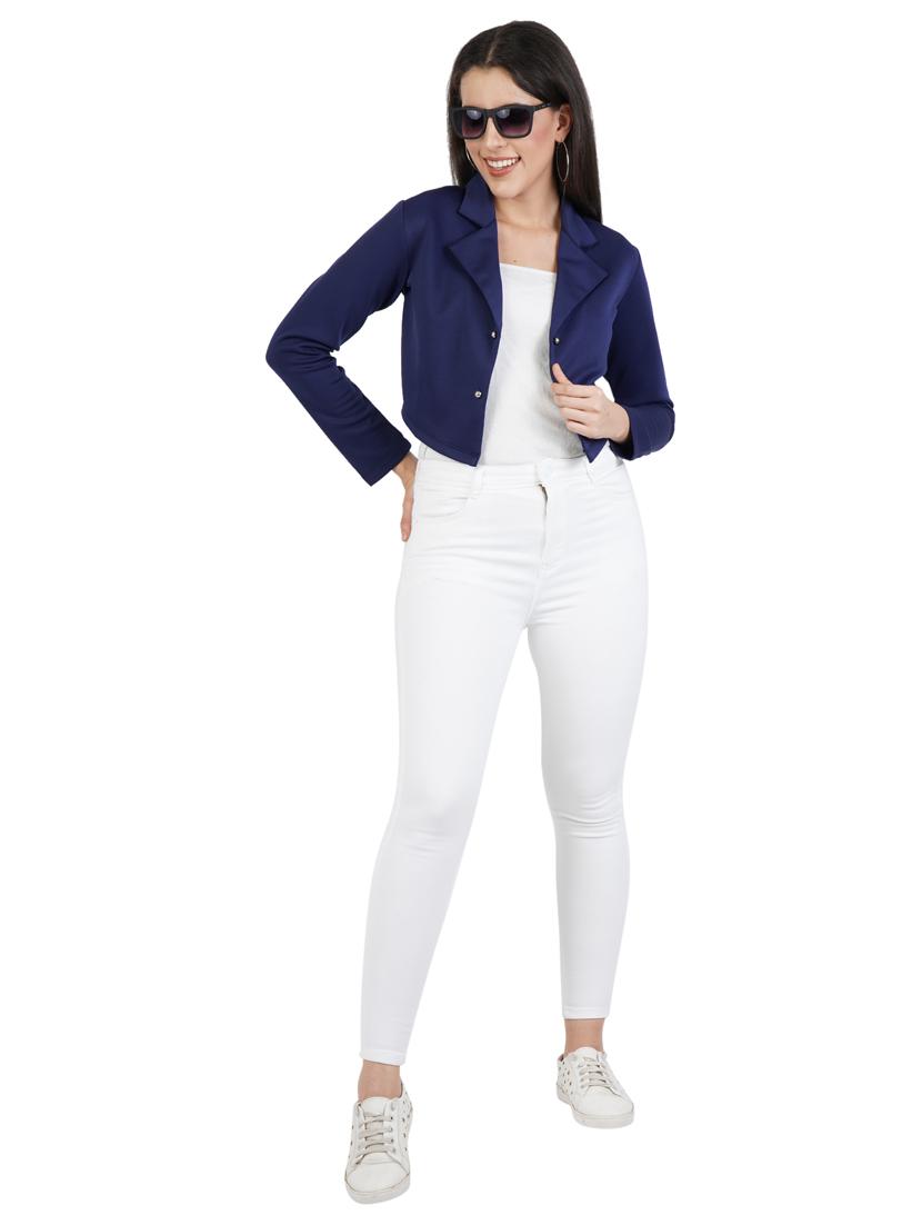 lapel neck short casual blazer - 17351050 - Zoom Image - 3