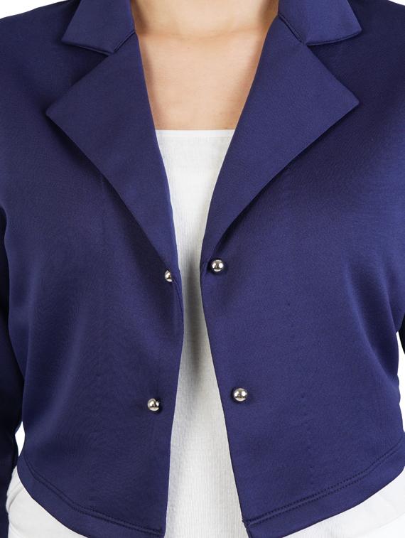 lapel neck short casual blazer - 17351050 - Standard Image - 4