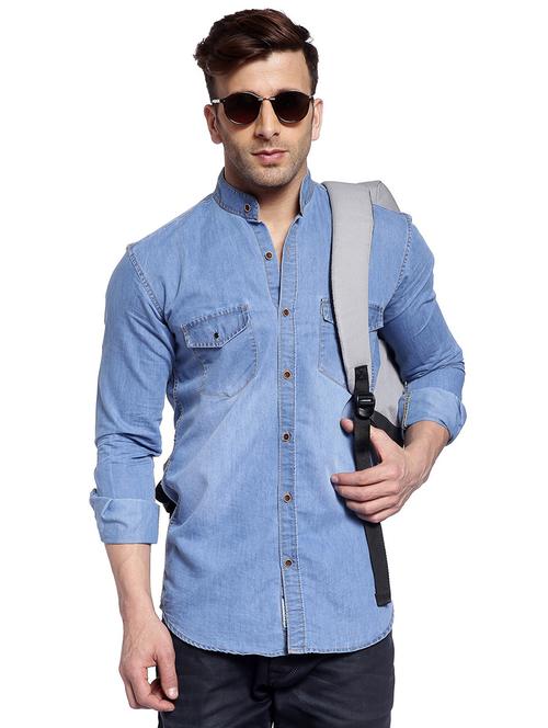 mens solid casual shirt - 17351362 - Very Small Image - 1