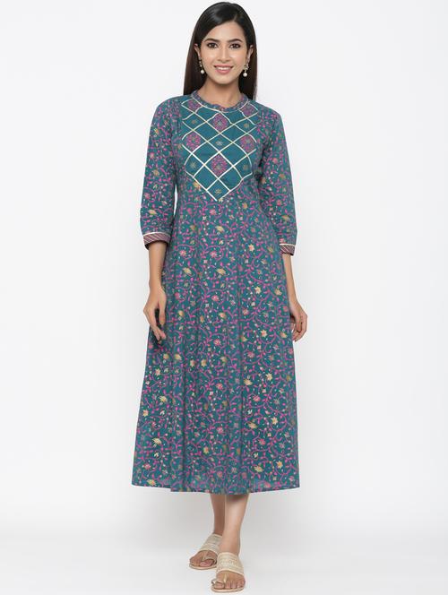 floral anarkali ethnic dress - 17351428 - Very Small Image - 1