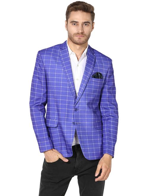blue checkered casual blazer - 17351510 - Very Small Image - 1