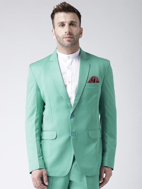 green solid casual blazer - 17351533 - Very Small Image - 1