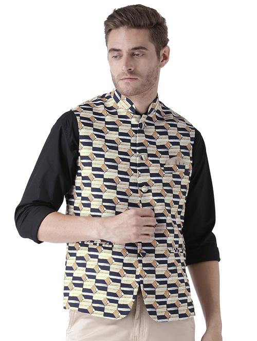 multi colored printed nehru jacket - 17351789 - Very Small Image - 1
