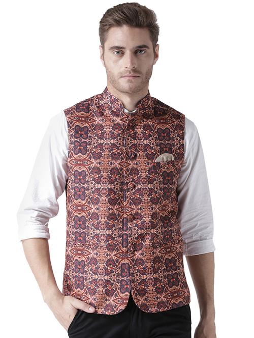 multi colored printed nehru jacket - 17351805 - Very Small Image - 1