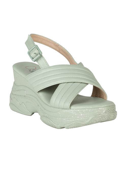 ketimporta by kin's stylish green casual wedges sandal - 129-23 - 17352335 - Very Small Image - 1