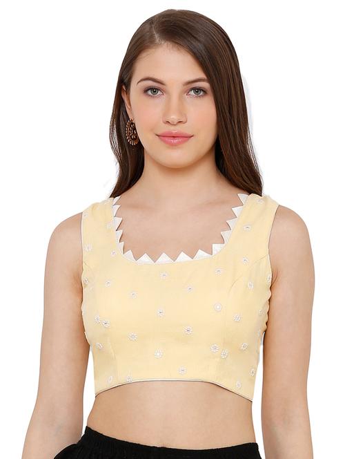 yellow cotton printed blouse - 17352633 - Very Small Image - 1