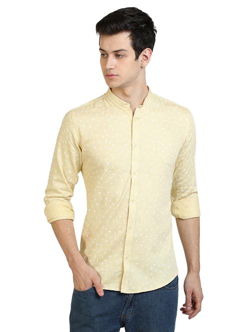 yellow printed casual shirt - 17353258 - Very Small Image - 1