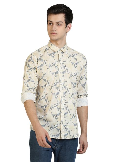 yellow printed casual shirt - 17353262 - Very Small Image - 1