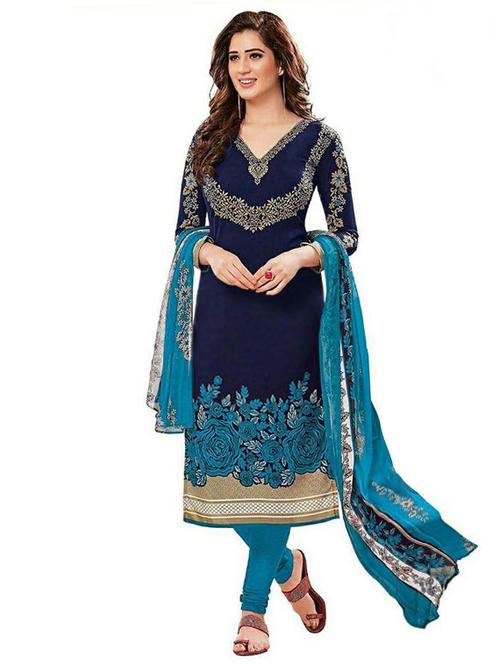 printed unstitched suit - 17354934 - Very Small Image - 1