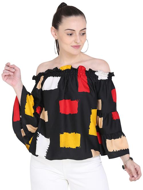 off shoulder printed top  - 17355053 - Very Small Image - 1