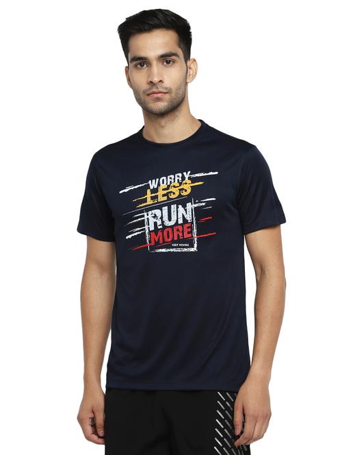 navy blue printed t-shirt - 17356531 - Very Small Image - 1