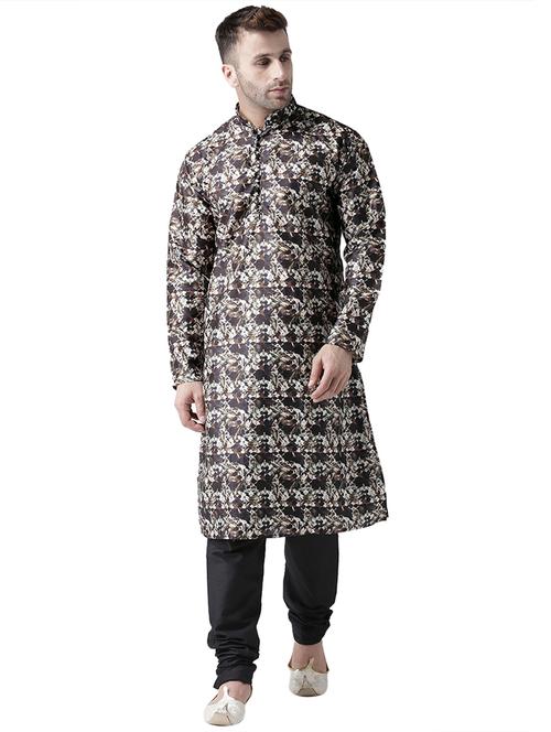 men printed kurta churidar set - 17356843 - Very Small Image - 1