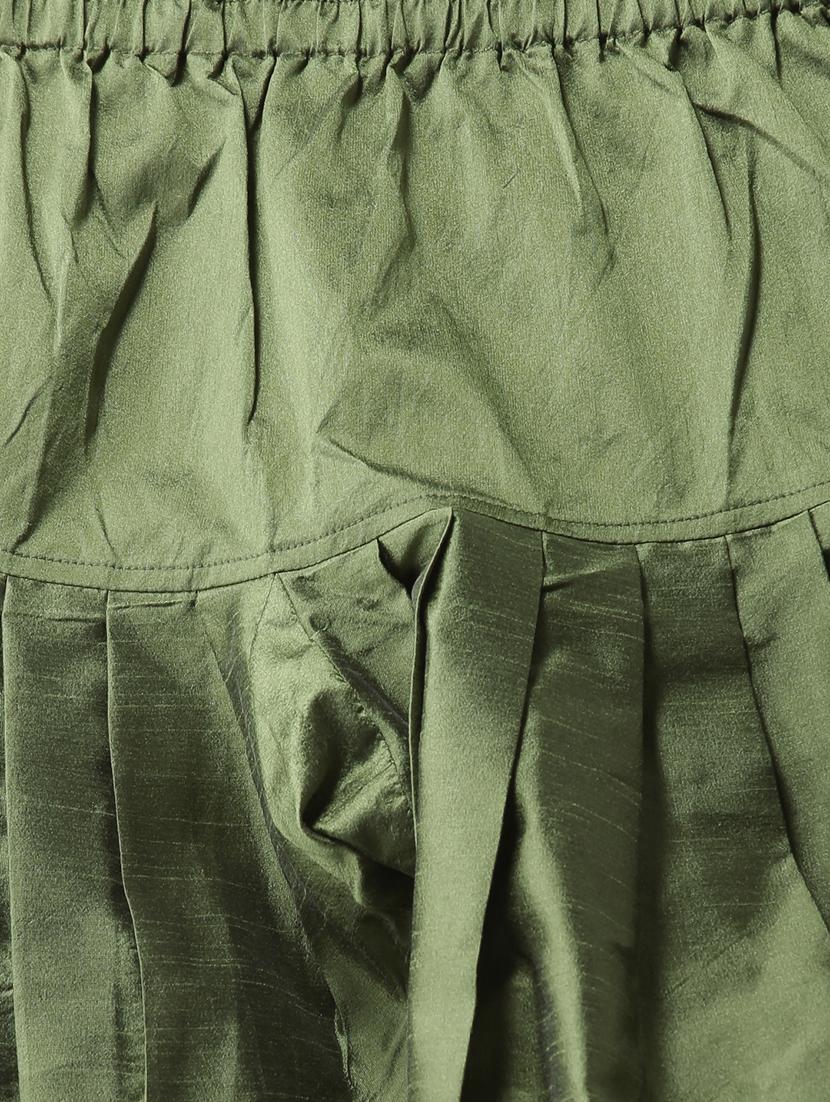 olive green dhoti kurta set - 17357043 - Standard Image - 3