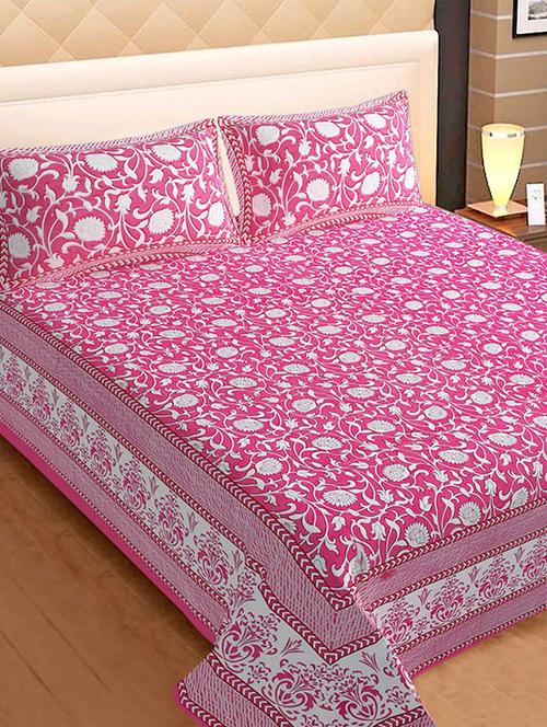 cotton king size bedsheet with 2 pillow cover - 17357841 - Very Small Image - 1