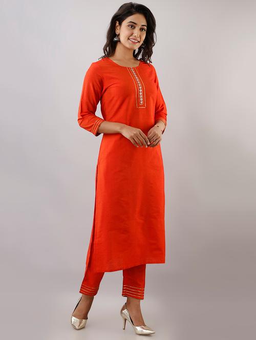 solid kurta pant set - 17357911 - Very Small Image - 1