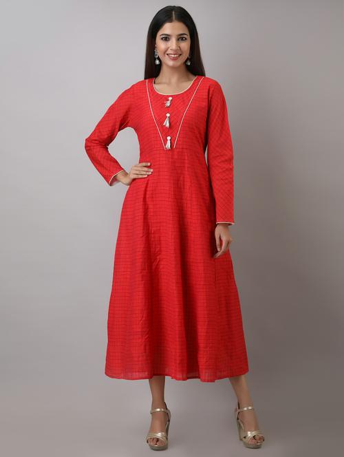 checkered anarkali ethnic dress - 17357934 - Very Small Image - 1