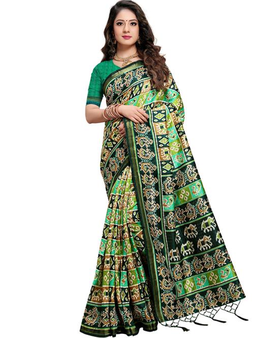 conversational handloom saree with blouse - 17357948 - Very Small Image - 1