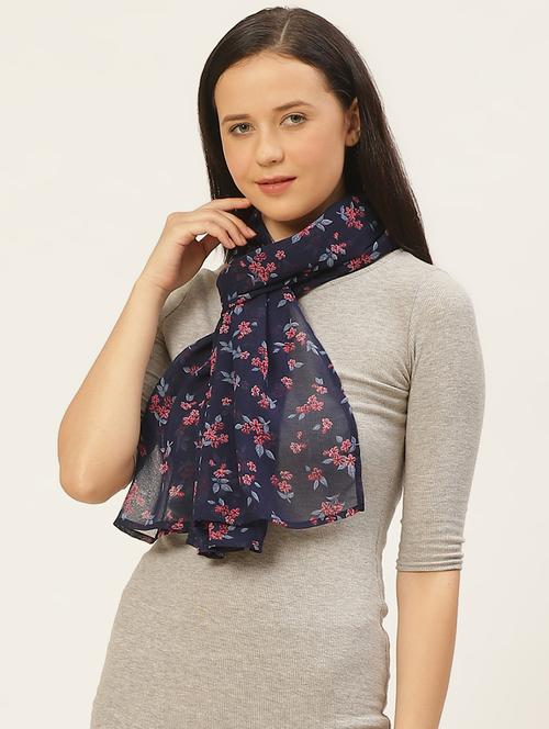 navy poly georgette dupatta - 17358938 - Very Small Image - 1