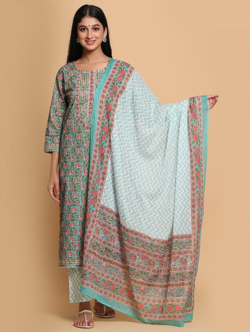 floral kurta pant set - 17359323 - Very Small Image - 1