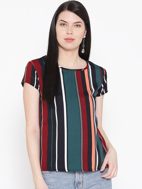 women's straight round neck top - 17359414 - Very Small Image - 1