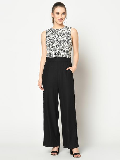 round neck full leg jumpsuit - 17359551 - Very Small Image - 1