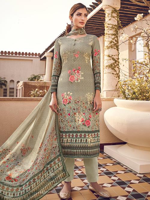 floral unstitched suit - 17359971 - Very Small Image - 1