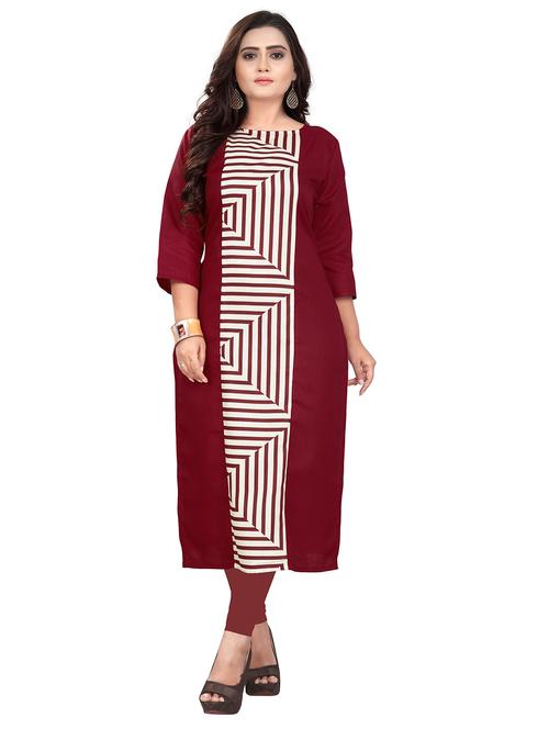 geometric print straight kurta - 17360520 - Very Small Image - 1