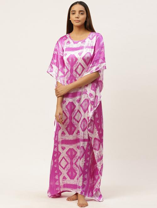 round neck printed kimono - 17360545 - Very Small Image - 1