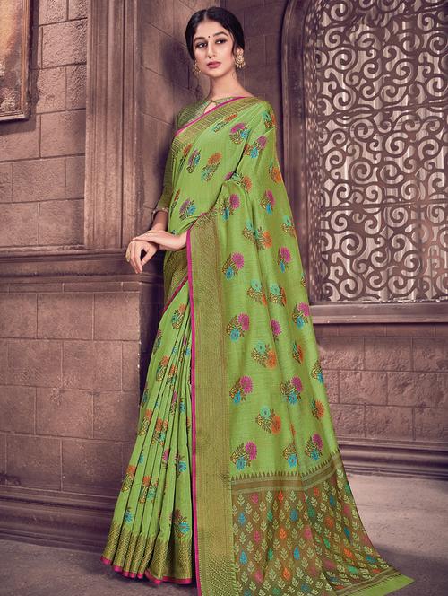 floral printed saree - 17360805 - Very Small Image - 1