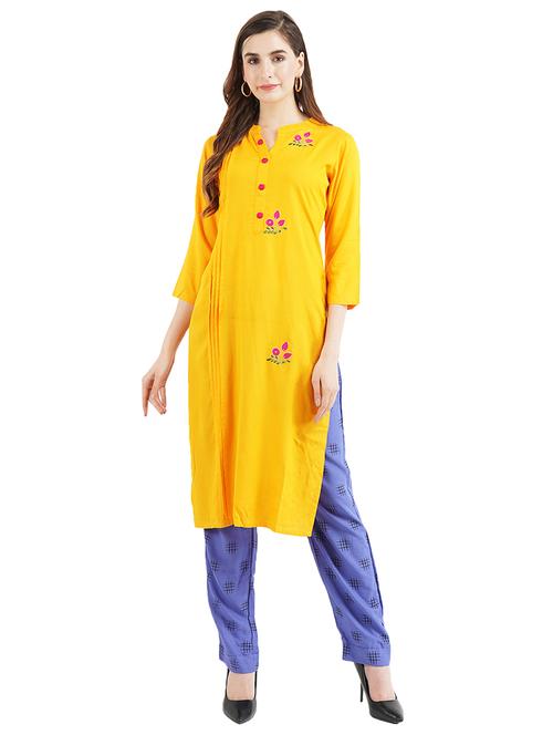 embroidered straight kurta - 17361339 - Very Small Image - 1